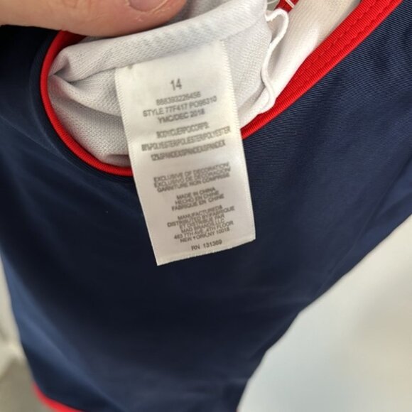 NWT Girls  FILA Quarter zip one piece swimsuit size 14 - Picture 3 of 7